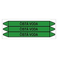 Značení potrubí, čistá voda,3 ks, 355 × 37 mm